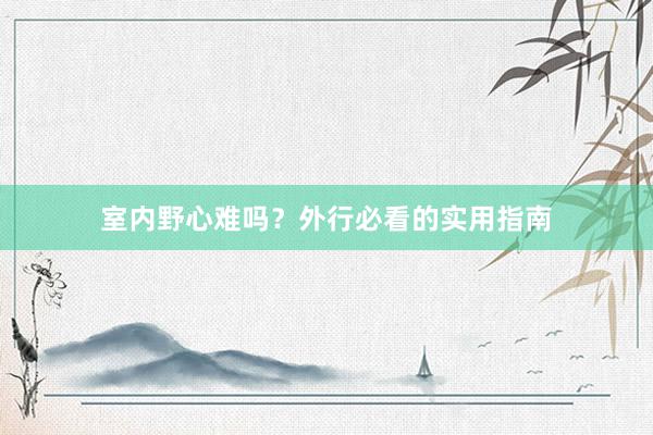 室内野心难吗？外行必看的实用指南